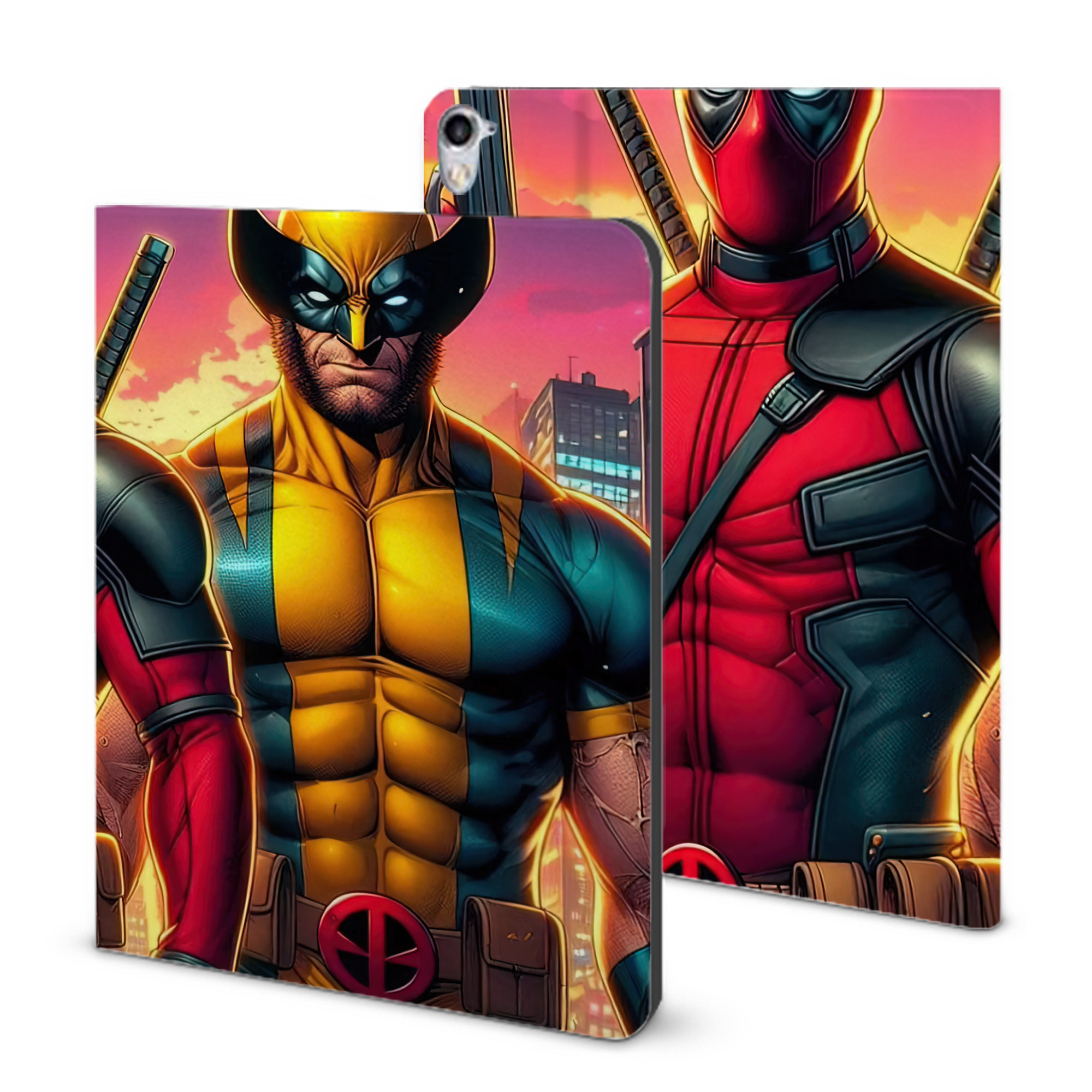 （画像用） Deadpool デッドプール IPad ケース ブック型 PUレザー TPU 耐衝撃 軽量 薄型 ペン収納なし 全面保護 IPad 各モデル対応